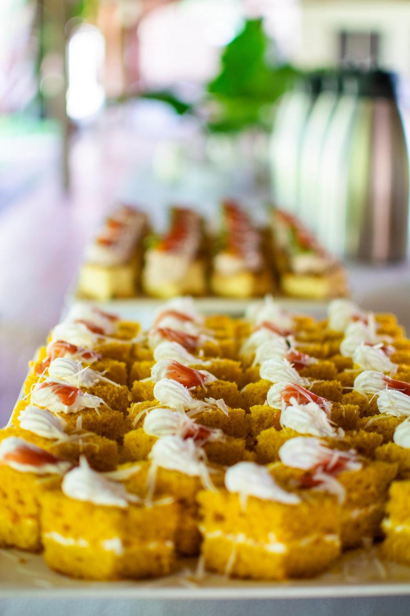 Diamonds Leisure Beach & Golf Resort Diani Beach Esterno foto A display of canapés